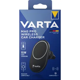 Varta Fast Wireless Charger, KFZ, Qi, 5V/9V/12V, schwarz Kabel USB Typ-C-C, 1m, schwarz, Retail Blister
