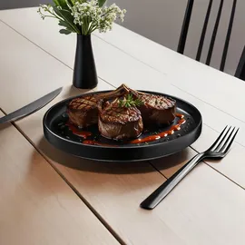 Tectake Una Tafelservice 24-tlg. für 6 Personen schwarz