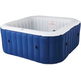 MSpa Mobiler Whirlpool SQUARE NAVY Marineblau 158 x 158 x 68 cm f. 4 Pers.