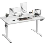 JUMMICO Höhenverstellbar Schreibtisch 120 x 60 cm Weiß