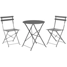 PROGARDEN Bistro-Set 3-tlg. matt dunkel anthrazit