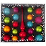 MAGIC by Inge Weihnachtsbaumkugel Kugelsortiment mit Spitze, 19 Stk. Mille Fiori bunt