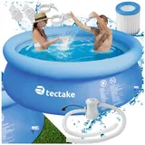 Tectake tectake® Swimming Pool, rund, schneller Auf- und Abbau, 300 x 76 cm