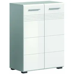 Midischrank Copa - Weiß Hochglanz / Hellgrau