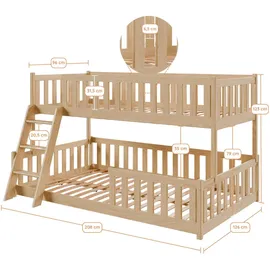 Kids Collective Etagenbett Kids Collective 120 x 200 cm Kiefer massiv natur beige