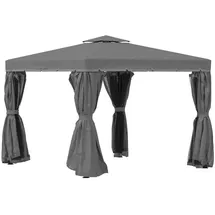Outsunny Gartenpavillon 2,96 x 2,96 m inkl. 4 Seitenteile Dunkelgrau