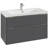 Villeroy & Boch Subway 3.0 Waschtischunterschrank C57001VJ 97,3x57,6x47,8cm, ohne LED/Griff Volcano black, nordic oak