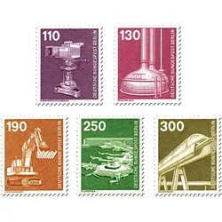 Briefmarkenserie "Industrie und Technik" Berlin, Mi.-Nr. 668-672