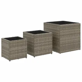 vidaXL Pflanzkübel 3 Stk Ø 30 x 30 cm Grau