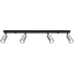 SOLLUX LIGHTING Deckenleuchte "Plafond WINX 4L schwarz/chrom", schwarz (schwarz, chrom), H: 18,5cm, Lampen, einstellbarer Lichtstrahl