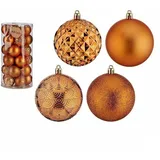 Krist+ Weihnachtskugel-Set, 8 cm, Orange, PVC, 4 Stück