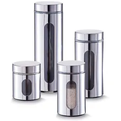 Vorratsdose, (Set, 4 tlg.), Modernes Design hebt jedes Zuhause hervor, 609559-0 silberfarben