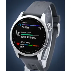 Garmin fenix 7S Standard silber mit graphitfarbenem Armband