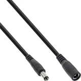 InLine DC Verlängerungskabel, DC Stecker/Buchse 5,5x2,1mm, AWG 18, schwarz, 2m