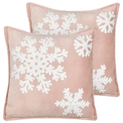 Kissen 2er Set MURRAYA Baumwolle 45 x 45 cm Abstrakt Rosa