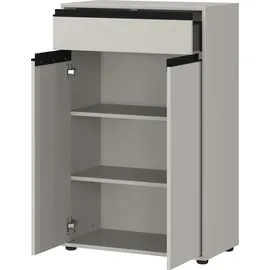 Germania Badkommode GERMANIA "Lemont", grau (steingrau), B:63cm H:98cm T:34cm, Holzwerkstoff, Sideboards, mit Tür- und Schubladendämpfung
