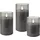 goobay LED Kerzen 3 St. grau/transparent