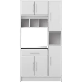 TemaHome Louise Küchenschrank 91,4 x 40 x 180 cm Weiß/Eiche Holz