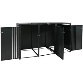 MCW 3er-Mülltonnenverkleidung O67 200 x 122 x 84 cm anthrazit