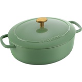 Ballarini Bellamonte Auflaufform Bräter Dutch Oven emailliertes Gusseisen oval 23 cm 2,2 L grün