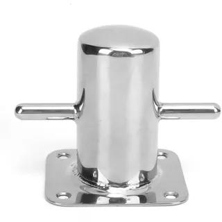 Tbest Einzel-Kreuzpoller, 316 Edelstahl, Robuste Marine-Boots-Einzel-Festmacher-Bitt-Hardware für Kajak-Bootssteg (90mm)