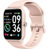 MODFU Smartwatch, Smartwatch Damen Herren, 1.8" HD Fitness Tracker Uhren für Android IOS, 5ATM Wasserdicht Pulsmesser Schrittzähler Aktivitätstr... - Rosa