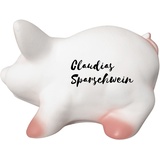 Sparschwein groß XXL aus Keramik Personalisierte mit Namen ohne öffnung für Mädchen und Jungen für Kinder und Erwachsene Kindersparschwein Spardose handgemalt Weiß