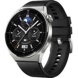 Huawei Watch GT 3 Pro 46 mm titangrau Flouroelastomer Armband schwarz