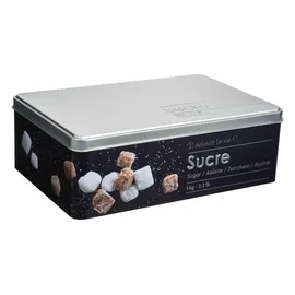 5five simply smart Würfelzuckerdose Black Edition, Weißblech, Schwarz, für 1 kg, 136313 - Schwarz