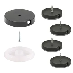 WAGNER QuickClick® Plastikgleiter antirutsch STOPP - zum Schrauben, 4x Basis&Schraube&Einsatz Ø 40 mm, DE-Ware- 15834100