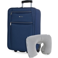 ITACA - Koffer Klein Handgepäck - Koffer Handgepäck 55x40x20 Leicht und Robust - Reisekoffer Klein aus Hochwertigen Materialien T71950B, Marine Blau