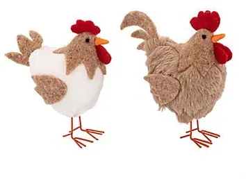 Plüsch-Hahn und -Huhn, 13 cm