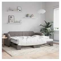 vidaXL Gästebett Ausziehbar 90 x 200 cm grau