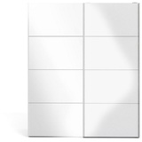 ebuy24 Veto Schiebetürenschrank B183 cm 2 Türen weiß und weiß hochglanz.