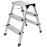 Lex Alu Trittleiter Aluleiter Klapptritt Haushaltsleiter 3 stufig 150kg klappbar