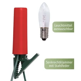 CLGarden Kerzenlichterkette LED 17 m Rot Warmweiß