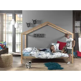 Vipack Hausbett Dallas 90 x 200 cm Kiefer massiv natur beige