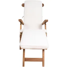 VCM ebuy24 Sitzkissen für Liegestuhl Weiss.