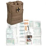 Mil-Tec Mil-Tec® First Aid Set LEINA Pro • 45 Teile • Großes Erste-Hilfe Set für Outdoor, Reise & Zuhause • IFAK Tasche • Notfallset Made in Germany • Verbandtasche mit Inhalt • Dark Coyote
