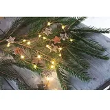 Hellum LED-Lichterkette Holzsterne 1 m Weiß