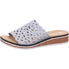 Rieker Damen V3693 Pantolette, blau 41 EU