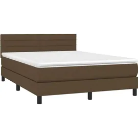 vidaXL Boxspringbett 140 x 200 cm LED Dunkelbraun