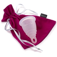 Perfect Cup Menstruationstasse Zero Waste, 100% medizinisches Silikon, veganfreundlich, super weich und flexibel, 12 Stunden Schutz, wiederverwendbar - L - Transparent