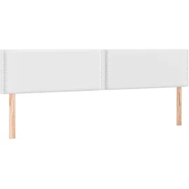 vidaXL LED Kopfteil Weiß 200x5x78/88 cm Kunstleder