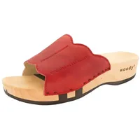 woody Damen Anna Clog Pantolette, Rosso, 43 EU