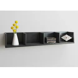 VCM Honsa Regal Wandhängend 4 Regale schwarz.