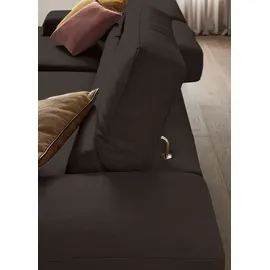 W.Schillig Ecksofa "Piedroo, Designsofa mit tollem Sitzkomfort, elegant und bequem, L-Form", braun (braun z59), B:303cm H:70cm T:193cm, Longlife Xtra-Leder Z59: Glattleder mit modischer Prägung.