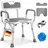 Kesser Duschhocker mit Lehne höhenverstellbar 38-54cm 150KG grau/weiß