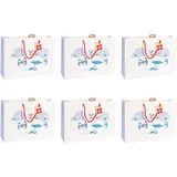 eurowrap X309126Cpack Packung 6 Geschenktasche Tüte Pinguin, Format Shopping (37,3x11,8x27,5 cm), robust und wiederverwendbar, für voluminöse Geschenke, Blau, 6 Stück