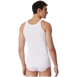 SCHIESSER Unterhemd 4er Pack - ärmellos, Cotton Essentials, Feinripp, Weiß/Blau L